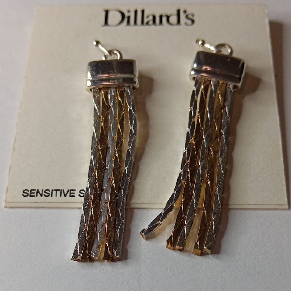 Silver and Gold Tassel Earrings